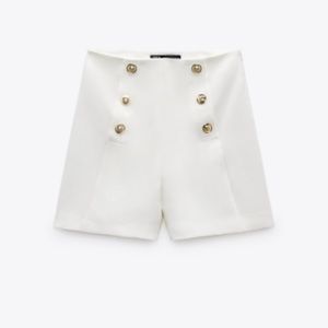 Zara High Waisted shorts with gold buttons size small